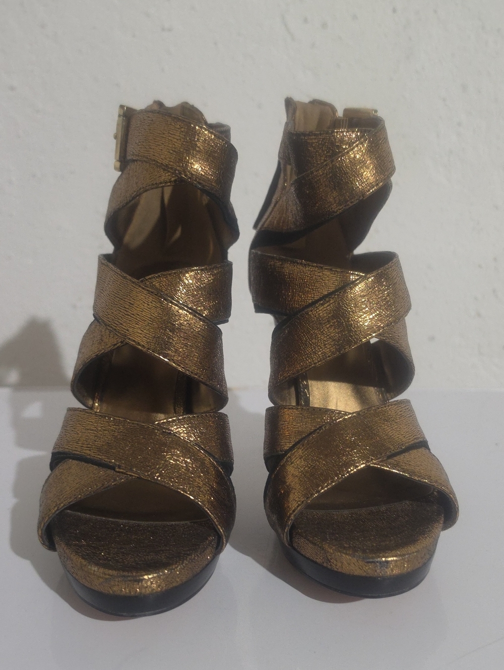 Nine West Metallic Bronze Strappy Women's Heels